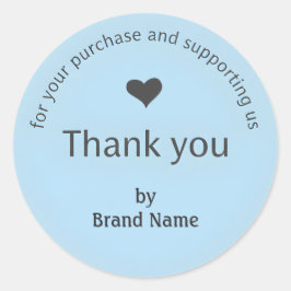 Blue Minimalist Thank You Business Sticker
