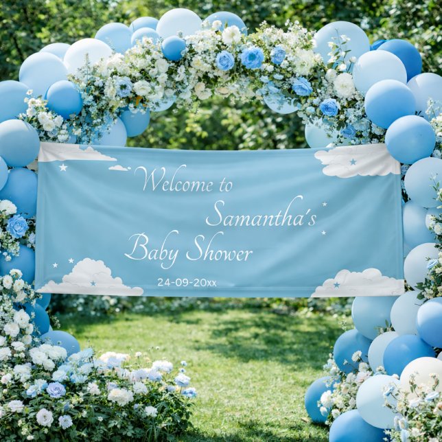 Blue Minimalistic rustikale Baby Boy Dusche Banner (Von Creator hochgeladen)