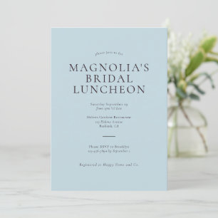 Blue Minimalistisch Bridal Luncheon Einladung