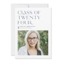 Blue Minimalistisch Class of 2024 Foto Abschluss