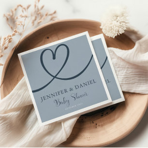 Blue Minimalistisch Elegant Oh Boy Baby Shower Serviette