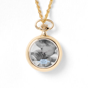 Blue Minimalistisch Foto Mother's Day eWatch Armbanduhr