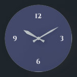 Blue Minimalistisch Large Clock Große Wanduhr<br><div class="desc">Die moderne Uhr besticht durch ein minimalistisches Design in einer blau-weißen Farbpalette. Ein schlichtes Design mit weißen Zahlen auf blauem Hintergrund. Eine trendige Ergänzung Ihrer Küche, des Wohnzimmers oder der Bürowand, ein durchdachtes, modernes Bürogeschenk oder ein modernes Zuhause-Geschenk für jeden Anlass. Sie können Ihre Einstellungen anpassen, indem Sie die bereitgestellten...</div>