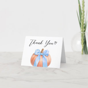 Blue Minimalistisch Pumpkin Baby Dusche Dankeskarte
