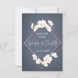 Blue Minimalistisch Save the Date Card