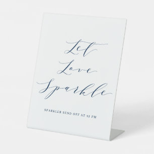 Blue Minimalistisch Script Gelassen Liebe Sparkle  Sockelschild