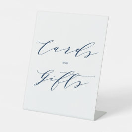 Blue Minimalistisch Script Wedding Cards and Gifts Sockelschild