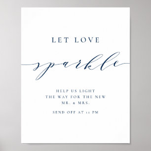 Blue Minimalistisch Script Wedding Gelassen Liebe Poster