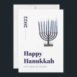 Blue Minimalistisch Watercolor Menorah Candle Hanu Feiertagskarte<br><div class="desc">© Gorjo Designs. Made for you via Zazzle Plattform. // Benötigen Sie Hilfe bei der Anpassung Ihres Designs? Andere Ideen got? Kontaktieren Sie mich (Zoe) direkt über den unten stehenden Kontaktknopf.</div>