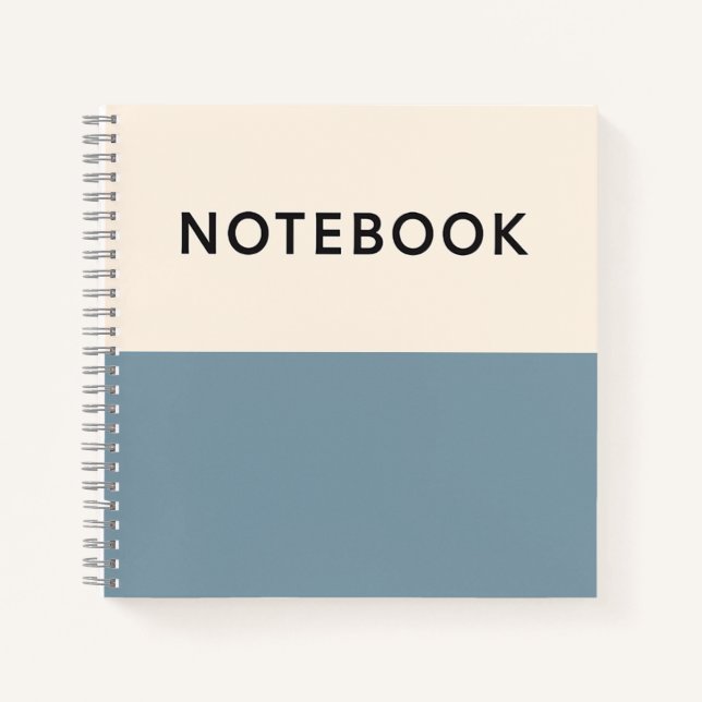 Blue Minimalistisches Notebook Notizbuch (Vorderseite)