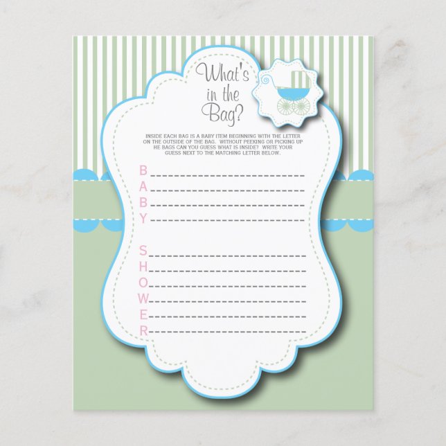 Blue & Mint Green Baby Buggy - Was ist in der Tasc Flyer (Vorne)