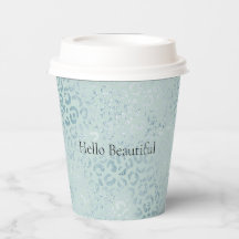 Blue Mint Leopard Print Glitzer