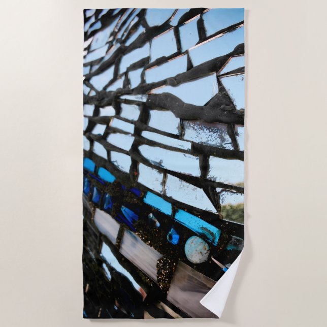 Blue Mirror Mosaic Strandtuch (Vorderseite)