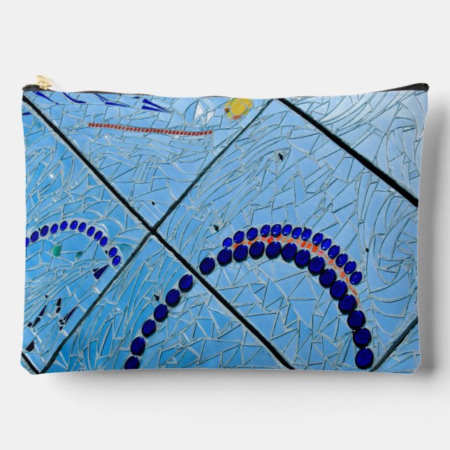 Blue Mirror Mosaic Zubehörtasche (Vorderseite)