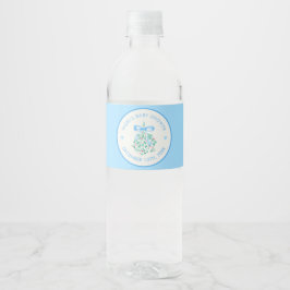 Blue Mistletoe Baby Dusche Wasser Flasche Etikett