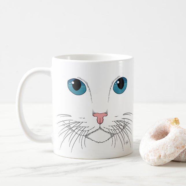Blue Mit Augen Chat Kaffee Tasse (Mit Donut)
