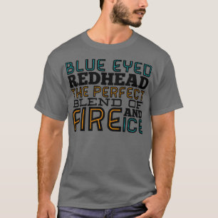 Blue Mit Augen Redhead Aufkleber T-Shirt