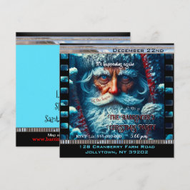 Blue Mit Augen Santa Snowy Schönes Weihnachtsfest  Einladung