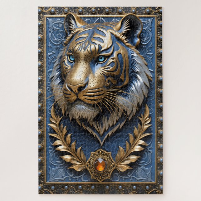 Blue Mit Augen Tiger Puzzle (Vertikal)