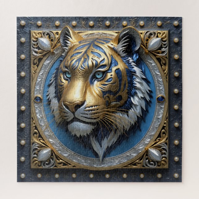 Blue Mit Augen Tiger Puzzle (Vertikal)