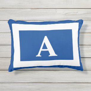 Blue Mit Monogramm Trendy Accent Kissen Für Draußen