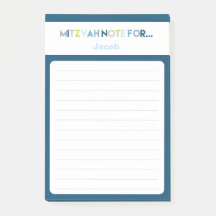 Blue Mitzvah Hinweis: 4x6 Sticky Pad Post-it Klebezettel