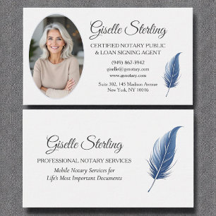 Blue Mobile Notary Public Modern Foto Visitenkarte