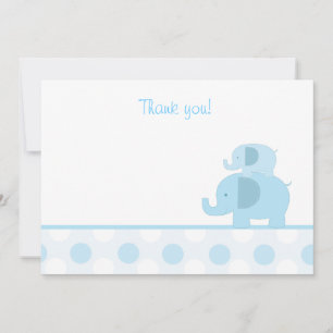 Blue Mod Elephant Flat Vielen Dank Mitteilungskarte