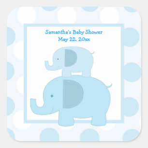 Blue Mod Elephants SQUARE Gefälligkeitsaufkleber - Quadratischer Aufkleber