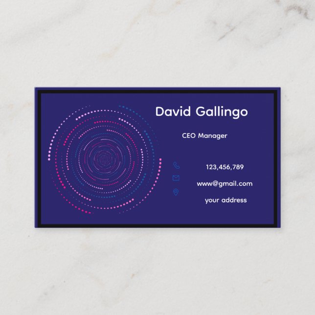 blue modern absStandard, 3.5" x 2.0" Business Card Visitenkarte (Vorderseite)