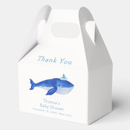 Blue Modern Boy Under Sea Whale Baby Shower Geschenkschachtel