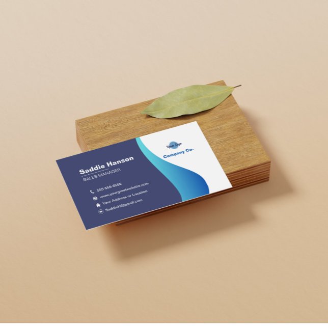 Blue Modern Business Card Visitenkarte (Von Creator hochgeladen)