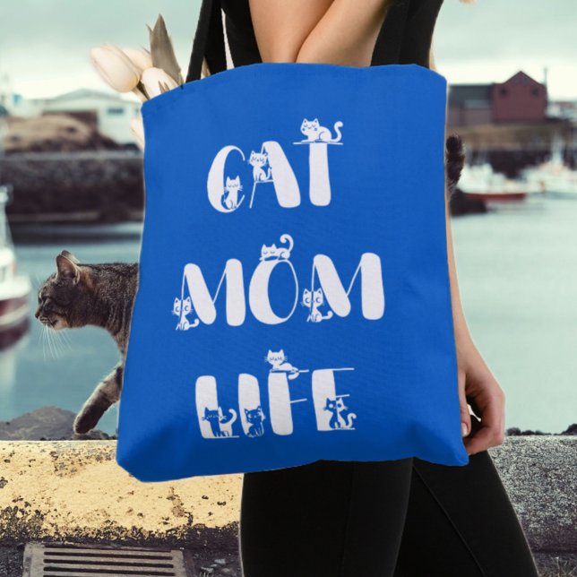 Blue Modern Cat Mama Leben Niedlich Muttertag (Von Creator hochgeladen)