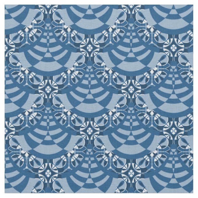 Blue Modern Deko große Wiederholung Muster Stoff (Nahaufnahme)