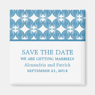 Blue Modern Deko Save the Date Magnet