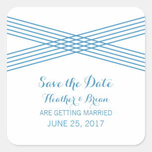 Blue Modern Deko Save the Date Stickers