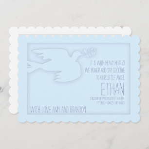 Blue Modern Dove Baby Custom Celebration of Life Einladung