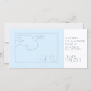 Blue Modern Dove Child Custom Beileid Vielen Dank Dankeskarte
