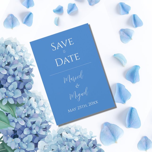 Blue Modern Elegant Simple Save The Date (Von Creator hochgeladen)