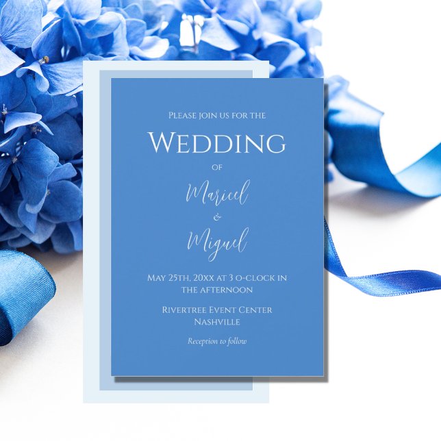 Blue Modern Elegante Wedding Einladung (Von Creator hochgeladen)