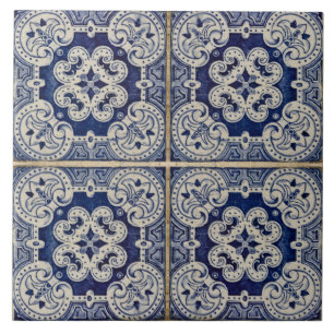 Blue Modern Floral Portugiesisch azulejos Tile Fliese