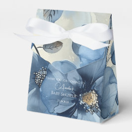Blue Modern Floral Watercolor Babydusche Geschenkschachtel