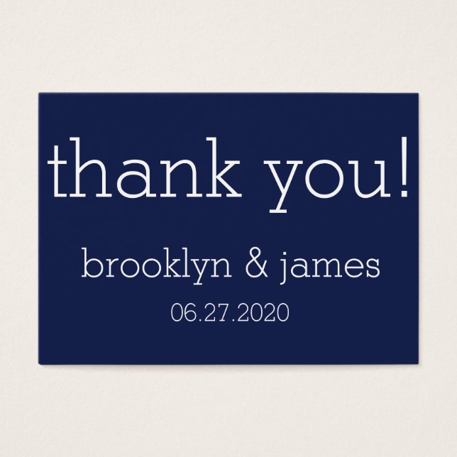 Blue Modern Gastgeschenk Hochzeit Tags Visitenkart (Vorderseite)