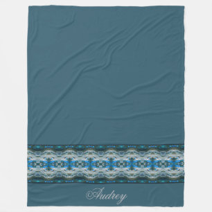 Blue Modern Gemustert Designer Fleecedecke