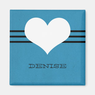 Blue Modern Heart Magnet