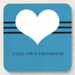 Blue Modern Heart Untersetzer Set