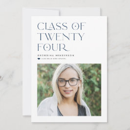 Blue Modern Minimalistisch Class of 2022 Abschluss Einladung