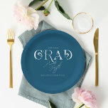 Blue Modern Minimalistisch | Graduierungspartei Pappteller<br><div class="desc">Moderne Party-Teller in Blau und Weiß. Beginnend mit einer fabelhaften, gedruckten Einladung, Set den Ton mit einem einzigartigen Design dann das Thema durch die gesamte Veranstaltung. Ihre Veranstaltung wird von Anfang bis Ende perfekt mit speziellen kleinen Extras. Fügen Sie diesem Design Ihre benutzerdefinierte Formulierung hinzu, indem Sie die Felder "Diese...</div>
