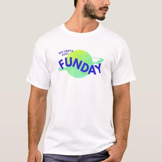 Blue Modern No Limits Just Funday T - Shirt (Vorderseite)