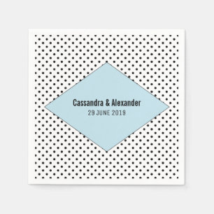 Blue Modern Polka Dots Wedding Serviette